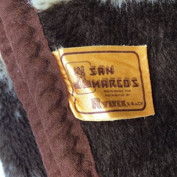 San Marcos Ryltex Mexico Reversible Blanket Cheetah Vintage Brown Cat Plush - Picture 11 of 12